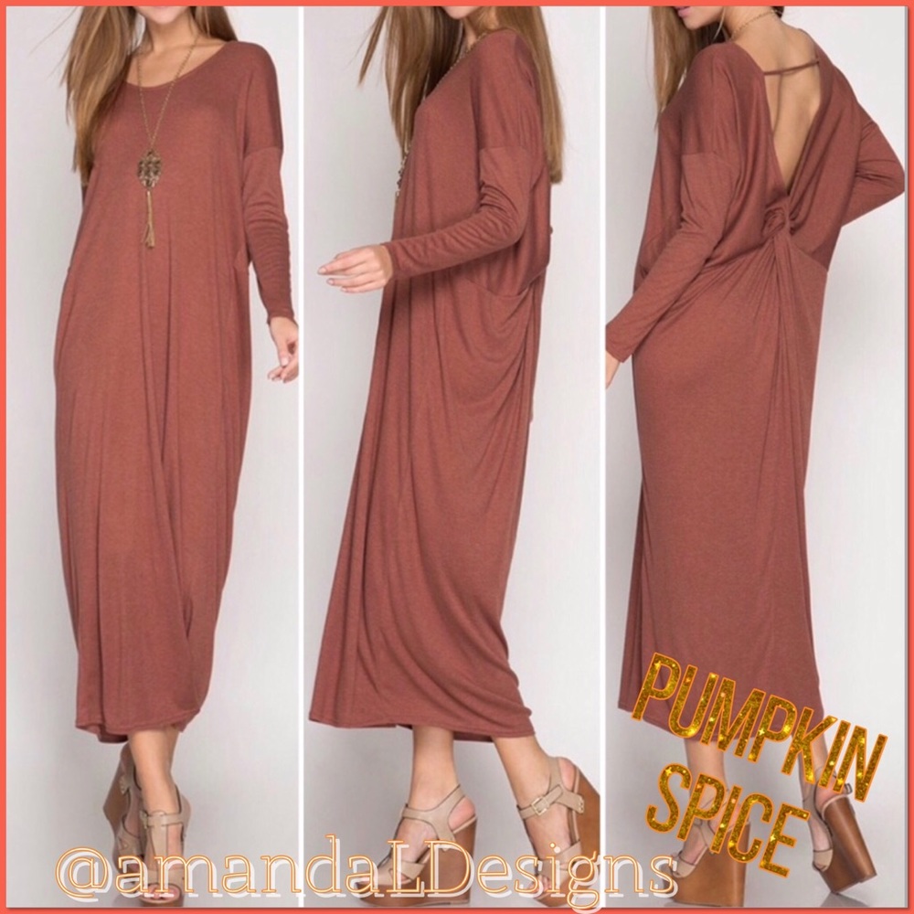 ☕️NWT! JUST IN! PUMPKIN SPICE TWIST BACK MAXI